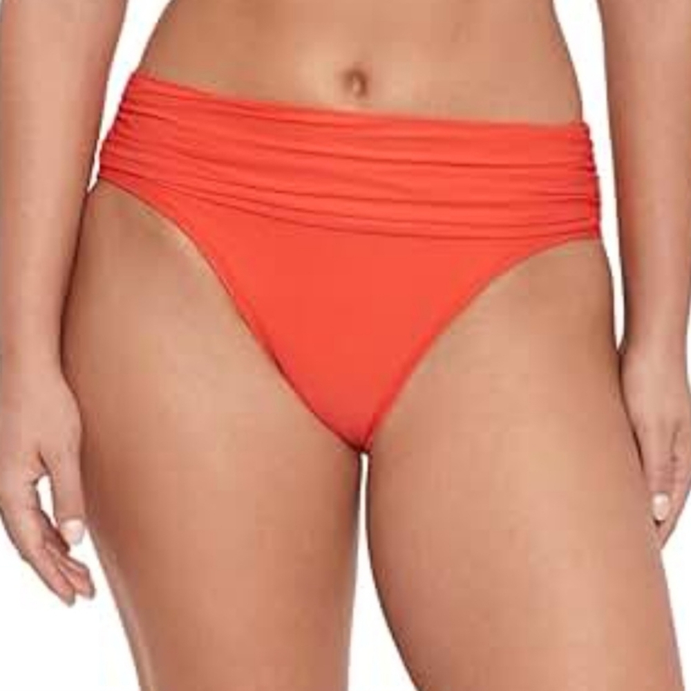 La Blanca Ruched Bikini Bottom in Paprika sz L